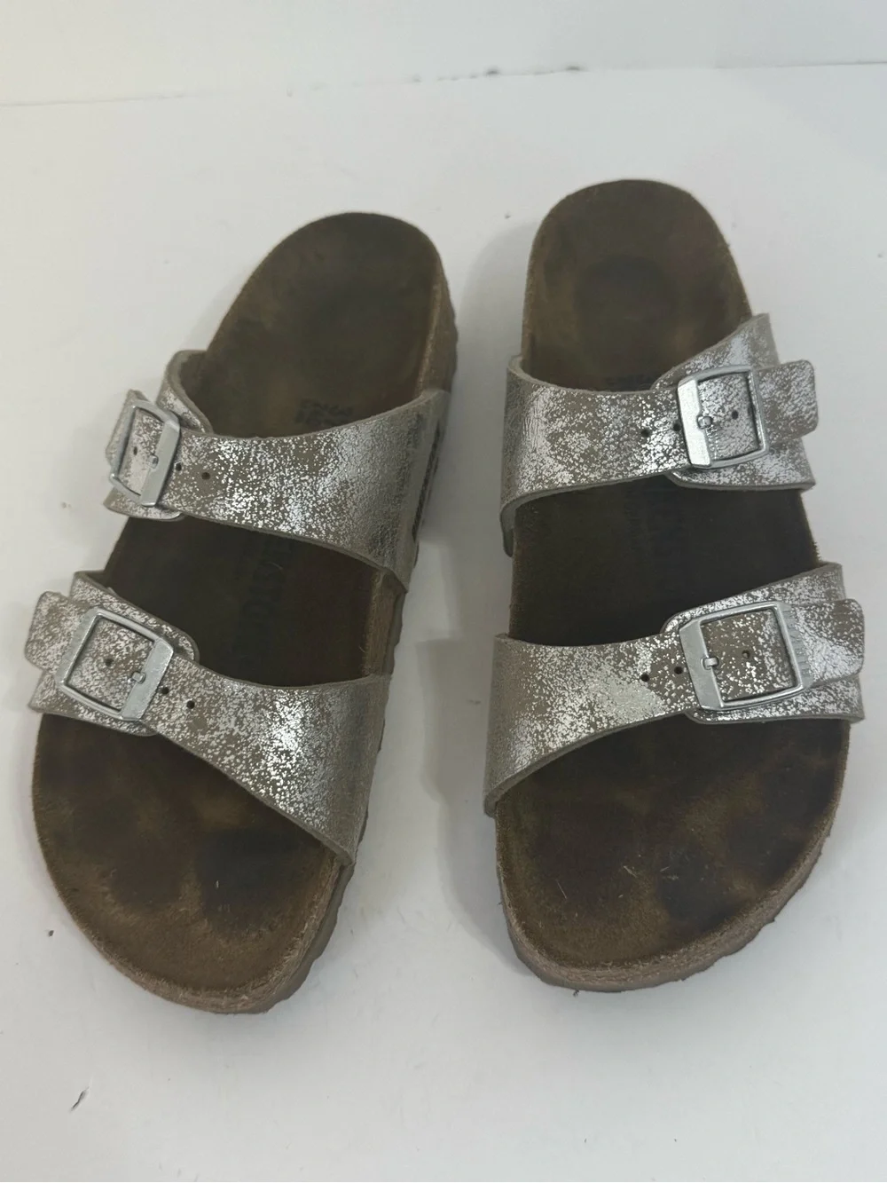 Women’s Arizona Burnished Silver Birkenstock Sandals